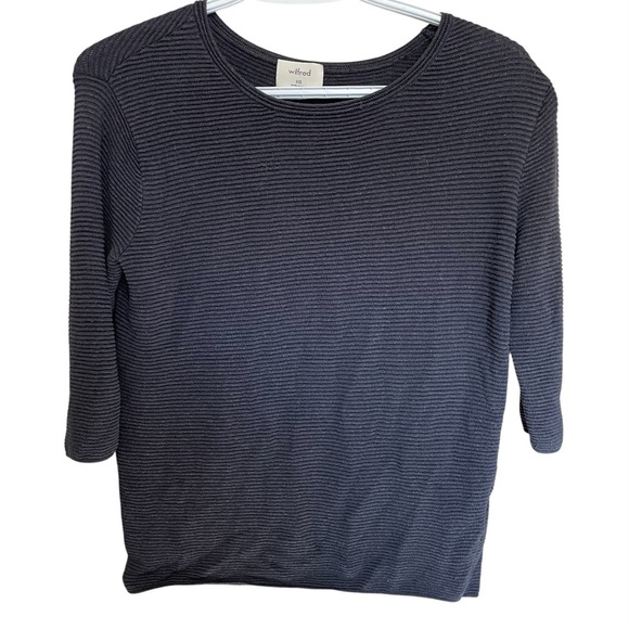 Aritzia Wilfred Blanchard Navy Blue Ribbed Sweater Size XXS - Picture 2 of 8